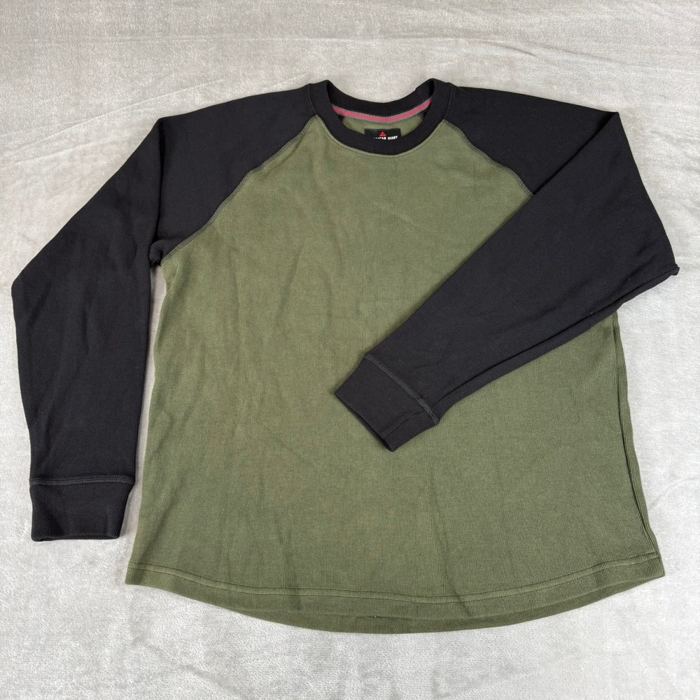 American Giant French Rib Sweatshirt Mens Large Olive Black Raglan $120 USA NWOT